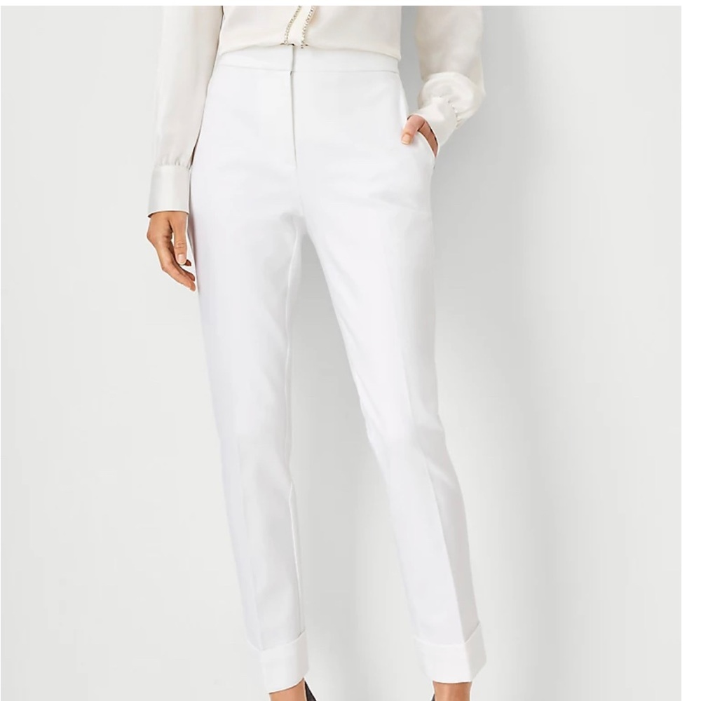 Ann Taylor Petite High Rise Ankle Pant - Winter White